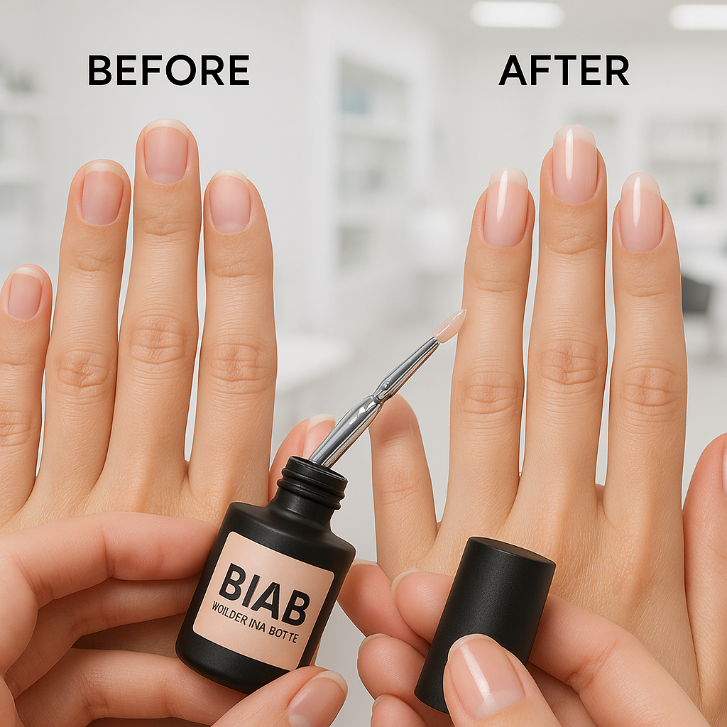 BIAB structured manicure system for nail strengthening